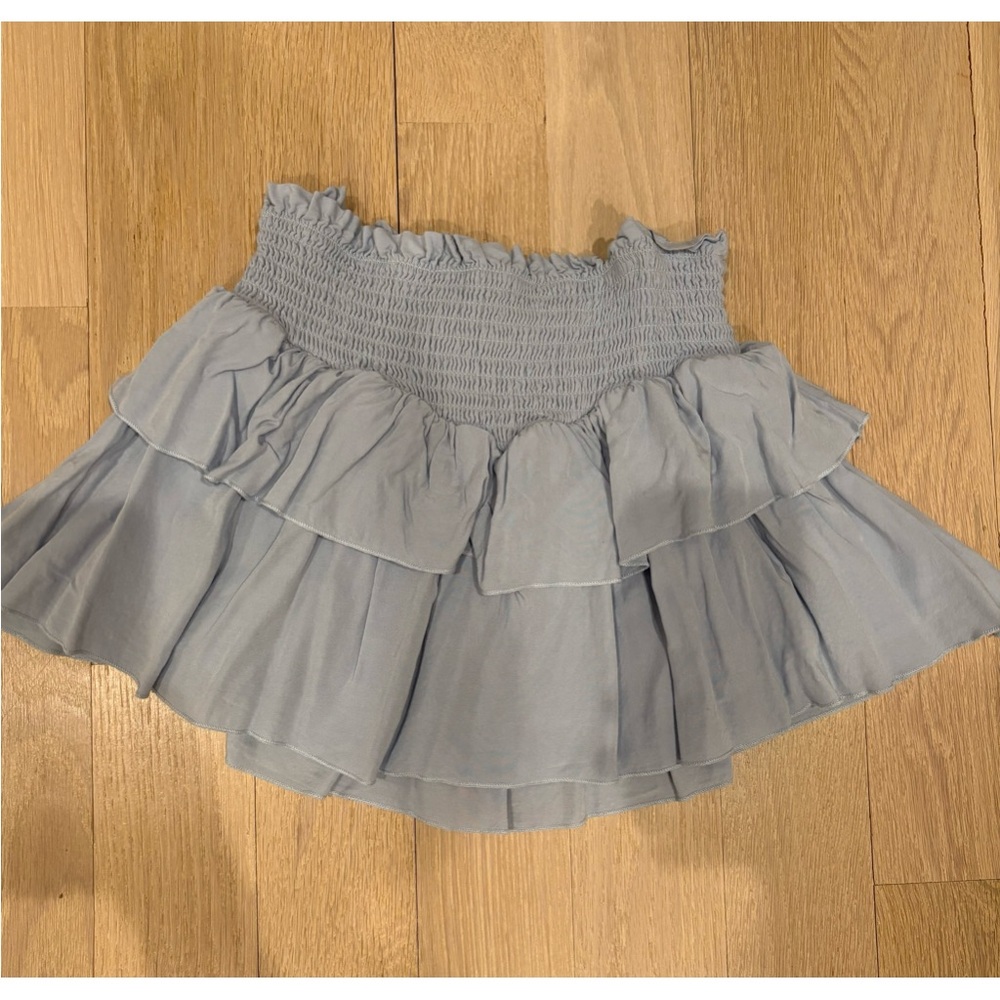Katie J Smocked Ruffle Skirt in Light Blue